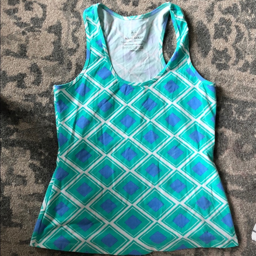 Mahi gold patterned tank top